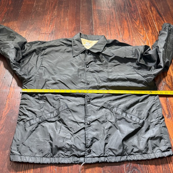 Vintage Swingster Jacket Mens 2XL Black Blank Nylon Bomber Ricky Snap USA - Picture 5 of 10